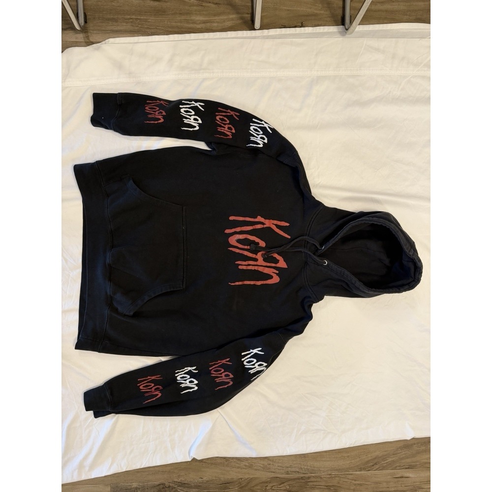 Korn Hoodie Mens Large Black Serenity of Suffering Heavy Metal Rock Sweatshirt - Picture 3 of 11